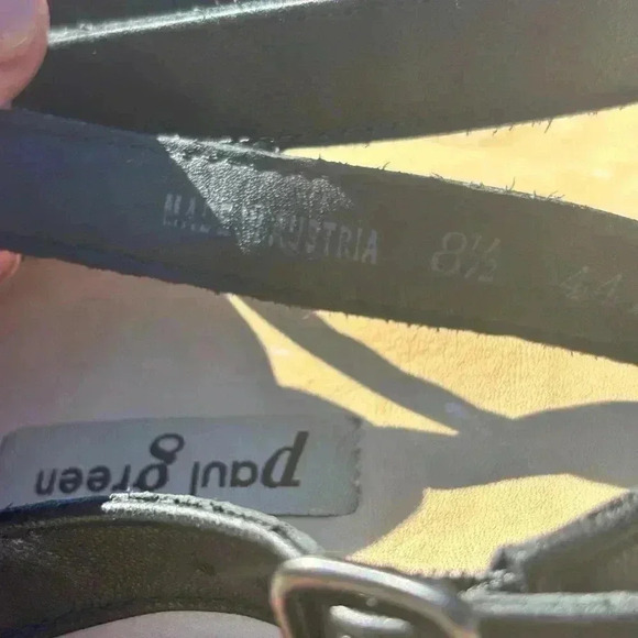 Paul Green Waverly Black Leather Slingback Block Heels Sandals Women's SizeUS 11 - Picture 3 of 9